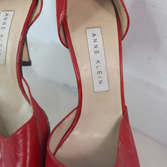 Anne Klein 8 Red Romance Leather High Heel Shoes - Picture 4 of 4